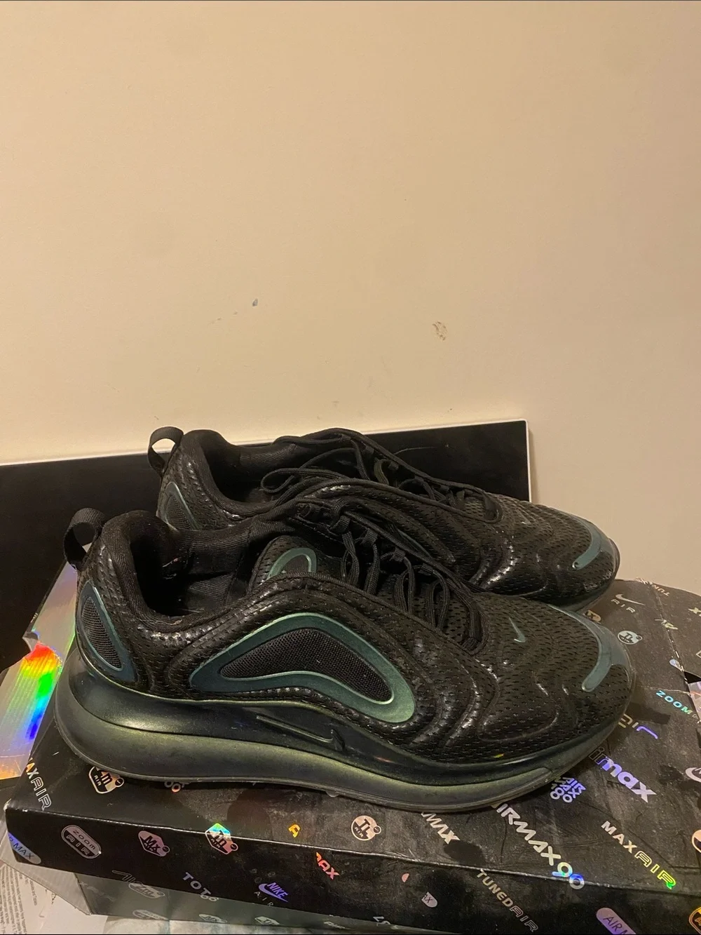 Nike Black Sneakers with Teal Trim